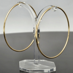 Klassisch elegante XXL Gold-Creolen aus feinem 14K 585er Gelbgold, glänzend poliert verarbeitet