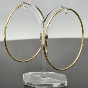 Klassisch elegante XXL Gold-Creolen aus feinem 14K 585er Gelbgold, glänzend poliert verarbeitet