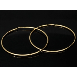 Klassisch elegante XXL Gold-Creolen aus feinem 14K 585er Gelbgold, glänzend poliert verarbeitet