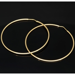 Klassisch elegante XXL Gold-Creolen aus feinem 14K 585er Gelbgold, glänzend poliert verarbeitet