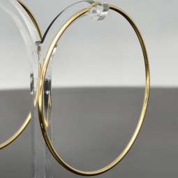 Klassisch elegante XXL Gold-Creolen aus feinem 14K 585er Gelbgold, glänzend poliert verarbeitet