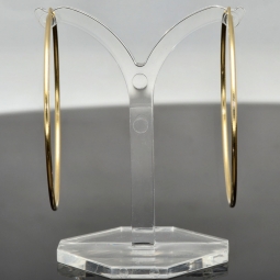 Klassisch elegante XXL Gold-Creolen aus feinem 14K 585er Gelbgold, glänzend poliert verarbeitet