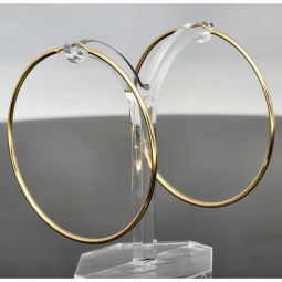 Klassisch elegante XXL Gold-Creolen aus feinem 14K 585er Gelbgold, glänzend poliert verarbeitet