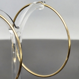 Klassisch elegante XXL Gold-Creolen aus feinem 14K 585er Gelbgold, glänzend poliert verarbeitet
