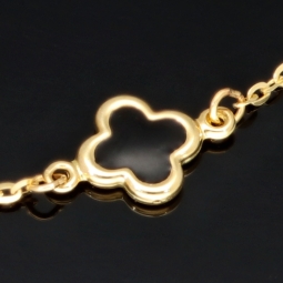 Trendiges Ankerarmband aus edlem14K 585er Gold (Gelbgold) mit bunten Elementen (verstellbar von ca. 17cm bis 19cm)