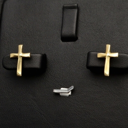 Funkelnde Kreuz-Ohrstecker aus 585 14K Gold (Gelbgold) - glänzend poliert