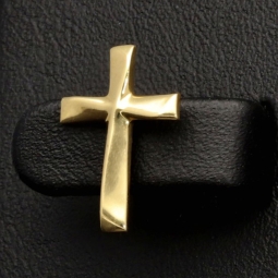 Funkelnde Kreuz-Ohrstecker aus 585 14K Gold (Gelbgold) - glänzend poliert