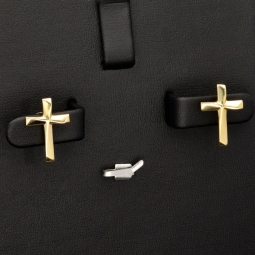 Funkelnde Kreuz-Ohrstecker aus 585 14K Gold (Gelbgold) - glänzend poliert