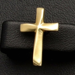 Funkelnde Kreuz-Ohrstecker aus 585 14K Gold (Gelbgold) - glänzend poliert