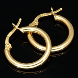 Mini-Creolen aus glänzend poliertem 14K / 585 Gold (Gelbgold) – zeitlos, elegant und edel