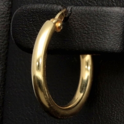 Mini-Creolen aus glänzend poliertem 14K / 585 Gold (Gelbgold) – zeitlos, elegant und edel