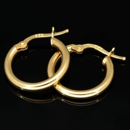 Mini-Creolen aus glänzend poliertem 14K / 585 Gold (Gelbgold) – zeitlos, elegant und edel