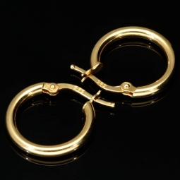 Mini-Creolen aus glänzend poliertem 14K / 585 Gold (Gelbgold) – zeitlos, elegant und edel