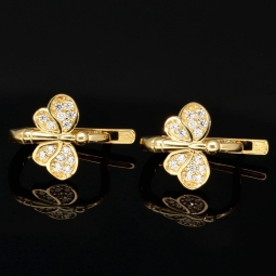 Exklusive Butterfly Ohrringe aus 585 14K Gold – Funkelnde Schmetterlinge mit strahlenden Zirkoniasteinen