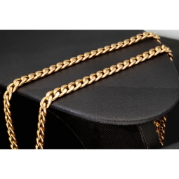 Exquisite Panzerkette in außergewöhnlichem Design aus hochwertigem 585 /14k Gold, Gelbgold mit leichter Rosé Nuance (ca. 57cm lang und 6mm breit)