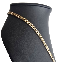 Exquisite Panzerkette in außergewöhnlichem Design aus hochwertigem 585 /14k Gold, Gelbgold mit leichter Rosé Nuance (ca. 57cm lang und 6mm breit)