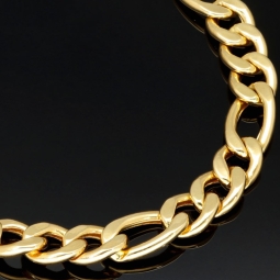 Außergewöhnliches Panzerarmband aus hochglanz poliertem Gelbgold (14K/585 Gold) in 8mm Stärke, ca. 20,5cm Länge