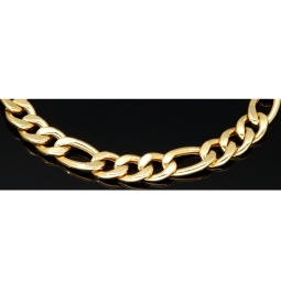 Außergewöhnliches Panzerarmband aus hochglanz poliertem Gelbgold (14K/585 Gold) in 8mm Stärke, ca. 20,5cm Länge