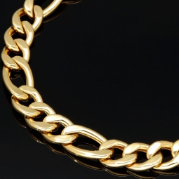 Außergewöhnliches Panzerarmband aus hochglanz poliertem Gelbgold (14K/585 Gold) in 8mm Stärke, ca. 20,5cm Länge