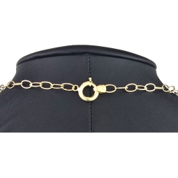 Exklusive Ankerkette aus edlem Bicolor 14K 585er Gold (Gelbgold und Weißgold) mit eingearbeiteten Elementen - ca. 50cm 4,5mm