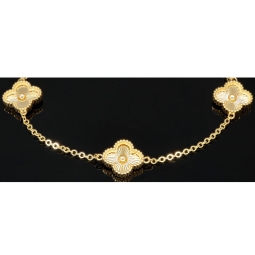 Hochwertig gearbeitetes Armband aus edlem 585 14K Gold (Gelbgold) in filigranem Kleeblatt-Design - ca. 18,5 - 20 cm längenverstellbar