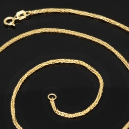 Goldkette / Fuchsschwanzkette mit filigranem Gliederdesign aus 585 14k Gelbgold (ca. 50 cm lang, 1,5 mm breit)