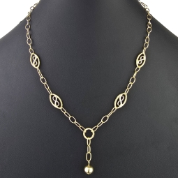 Edle Bicolor-Ankerkette aus 14K (585) Gold – stilvolle Kombination aus Gelb- und Weißgold mit fein gearbeiteten Infinity-Elementen - Länge ca. 50 cm, Breite ca. 4,5 mm