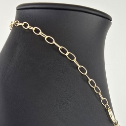 Edle Bicolor-Ankerkette aus 14K (585) Gold – stilvolle Kombination aus Gelb- und Weißgold mit fein gearbeiteten Infinity-Elementen - Länge ca. 50 cm, Breite ca. 4,5 mm