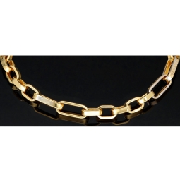 Exquisites Ankerarmband in Greco-Design aus edlem Bicolor 14K 585er Gold (Gelbgold und Weißgold) - ca. 22 cm lang, ca. 5,5mm breit