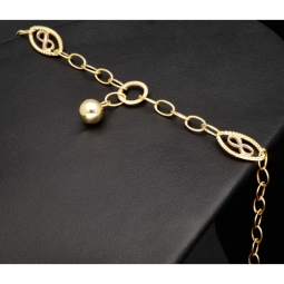 Bicolor-Ankerarmband aus 14K (585) Gold – Kombination aus Gelb- und Weißgold mit filigran gearbeiteten Infinity-Elementen  (ca. 20,5 cm)