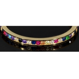 Rainbow Memory Ring aus 14K 585 Gold mit bunten, funkelnden Zirkonia bestückt in Ringgröße ca. 54