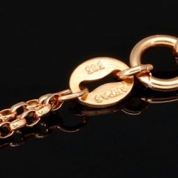 Funkelndes zweireihiges Ankerarmband aus hochwertigem 585 14K Gold (Roségold) in edlem Schmetterlings-Design - ca. 16-18 cm längenverstellbar