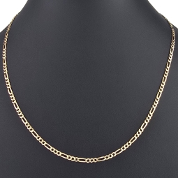 Edle Goldkette – Figarokette, stilvoll und hochwertig verarbeitet aus massivem Gold (333 / 8K Gelbgold) - ca. 50cm lang, ca. 3mm