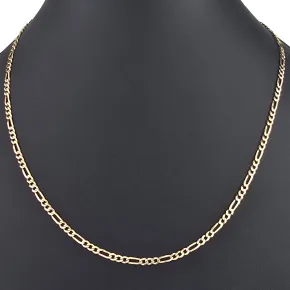 Edle Goldkette – Figarokette, stilvoll und hochwertig verarbeitet aus massivem Gold (333 / 8K Gelbgold) - ca. 50cm lang, ca. 3mm