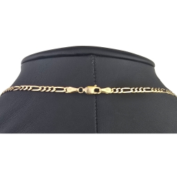 Edle Goldkette – Figarokette, stilvoll und hochwertig verarbeitet aus massivem Gold (333 / 8K Gelbgold) - ca. 50cm lang, ca. 3mm