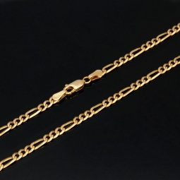 Edle Goldkette – Figarokette, stilvoll und hochwertig verarbeitet aus massivem Gold (333 / 8K Gelbgold) - ca. 50cm lang, ca. 3mm