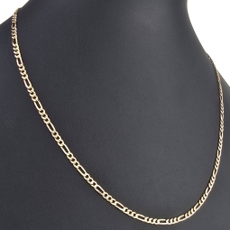 Edle Goldkette – Figarokette, stilvoll und hochwertig verarbeitet aus massivem Gold (333 / 8K Gelbgold) - ca. 50cm lang, ca. 3mm