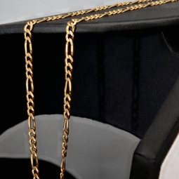 Edle Goldkette – Figarokette, stilvoll und hochwertig verarbeitet aus massivem Gold (333 / 8K Gelbgold) - ca. 50cm lang, ca. 3mm