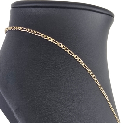 Edle Goldkette – Figarokette, stilvoll und hochwertig verarbeitet aus massivem Gold (333 / 8K Gelbgold) - ca. 50cm lang, ca. 3mm