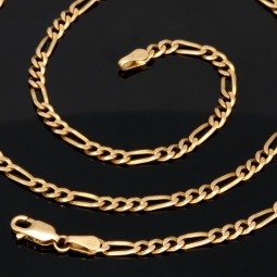 Edle Goldkette – Figarokette, stilvoll und hochwertig verarbeitet aus massivem Gold (333 / 8K Gelbgold) - ca. 50cm lang, ca. 3mm