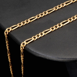 Edle Goldkette – Figarokette, stilvoll und hochwertig verarbeitet aus massivem Gold (333 / 8K Gelbgold) - ca. 50cm lang, ca. 3mm