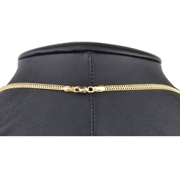 Feingliedrige, flache Goldkette aus hochwertigem Gelbgold (585/14k Gold) in 45 cm Länge, 3mm Breite