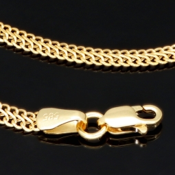 Feingliedrige, flache Goldkette aus hochwertigem Gelbgold (585/14k Gold) in 45 cm Länge, 3mm Breite