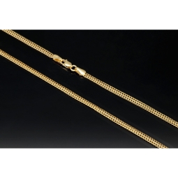 Feingliedrige, flache Goldkette aus hochwertigem Gelbgold (585/14k Gold) in 45 cm Länge, 3mm Breite