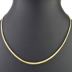 Feingliedrige, flache Goldkette aus hochwertigem Gelbgold (585/14k Gold) in 45 cm Länge, 3mm Breite
