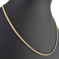Feingliedrige, flache Goldkette aus hochwertigem Gelbgold (585/14k Gold) in 45 cm Länge, 3mm Breite