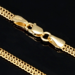 Feingliedrige, flache Goldkette aus hochwertigem Gelbgold (585/14k Gold) in 45 cm Länge, 3mm Breite