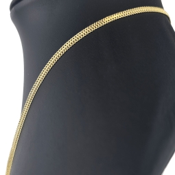 Feingliedrige, flache Goldkette aus hochwertigem Gelbgold (585/14k Gold) in 45 cm Länge, 3mm Breite