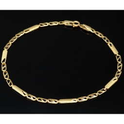 Zeitloses Armband mit feinem Design aus hochwertigem 585 14K Gold in (ca. 20cm Länge, ca. 2,5mm)