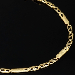 Zeitloses Armband mit feinem Design aus hochwertigem 585 14K Gold in (ca. 20cm Länge, ca. 2,5mm)